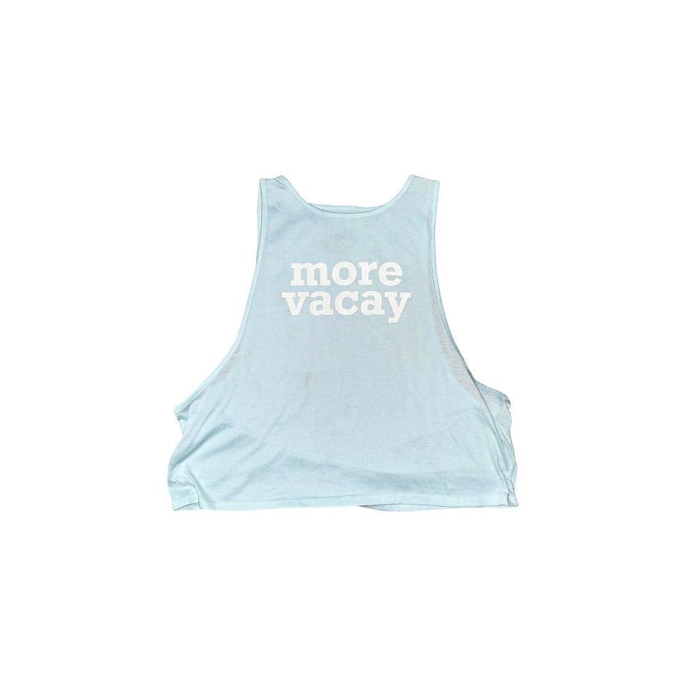 "More Vacay" Crop Top - Light Blue